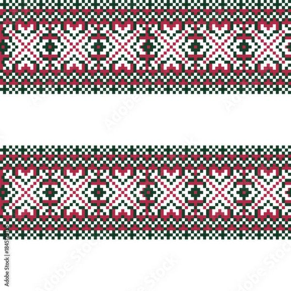 Obraz Snowflakes Fair Isle Seamless Pattern Design