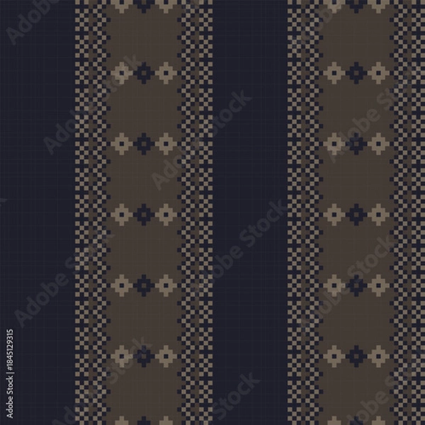 Obraz Brown Striped Fair Isle Seamless Pattern Design