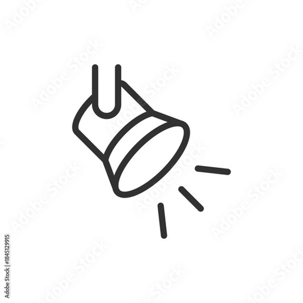 Fototapeta Directional lamp, linear icon. Focused lighting and illumination control. Line with editable stroke.