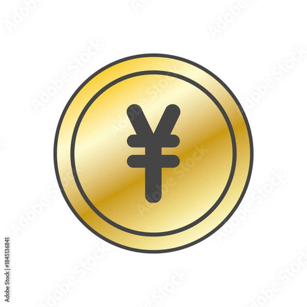 Obraz 金色コインのシンプルアイコン