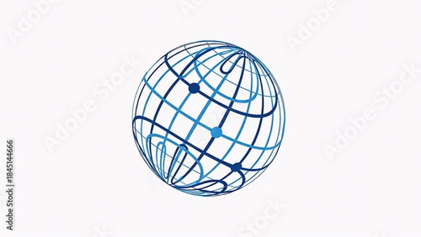 Obraz Abstract Logo Interconnected Lines Representing Global Digital Communication