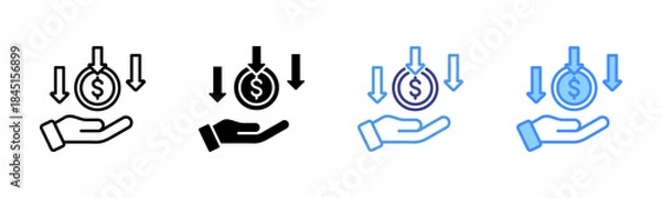 Obraz Saving Money icon set multiple style collection