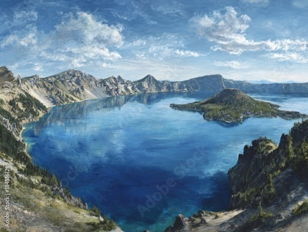 Fototapeta lake and mountains