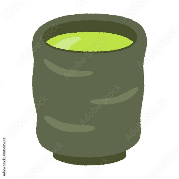 Obraz 手書き風の飲み物単品アイコンイラスト　緑茶