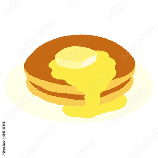 Obraz 手書き風の食べ物単品アイコンイラスト　ホットケーキ