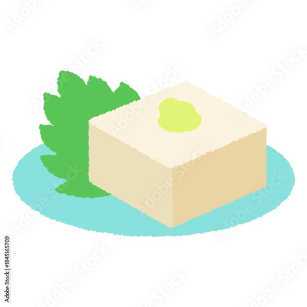 Obraz 手書き風の食べ物単品アイコンイラスト　豆腐