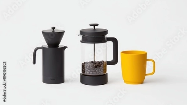 Obraz Stylish coffee brewing tools and a mug.
