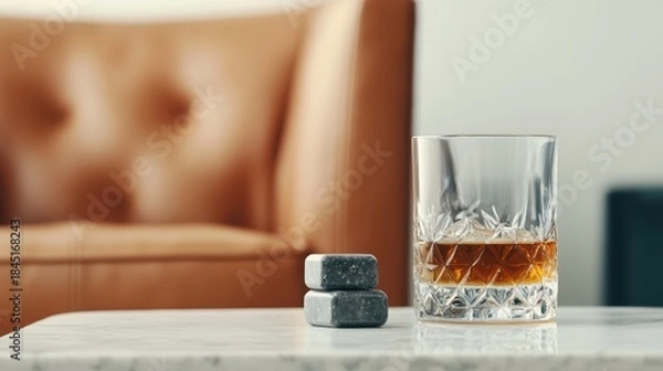 Obraz Stylish drink on a marble table.