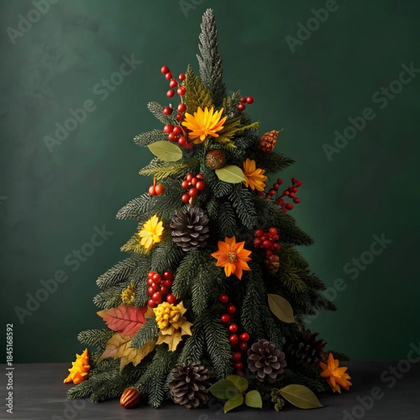 Obraz a decorative abstract Christmas tree composition