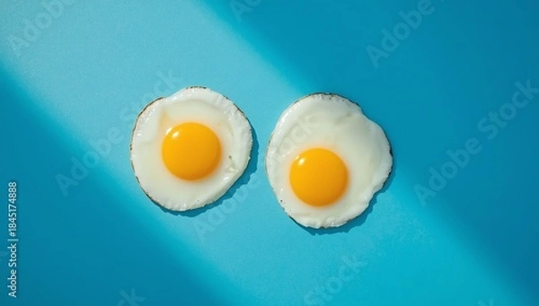 Fototapeta fried eggs on a plate