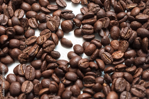 Fototapeta Kaffeebohnen als Textur isoliert