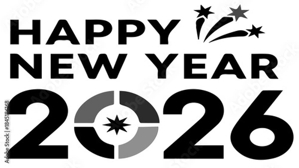 Fototapeta happy new year 2026 eve Abstract graphic elements icons shapes design symbols data visualization chart presentation concept infographic minimal dark background simple