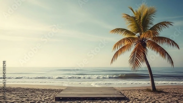 Fototapeta palm tree on the beach