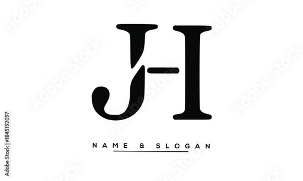 Obraz JH, HJ Abstract Letters Logo Monogram