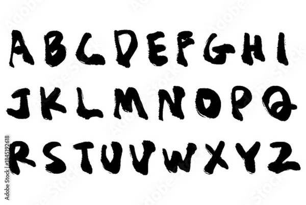 Obraz 筆タッチの手描きのAからZのアルファベットのイラスト