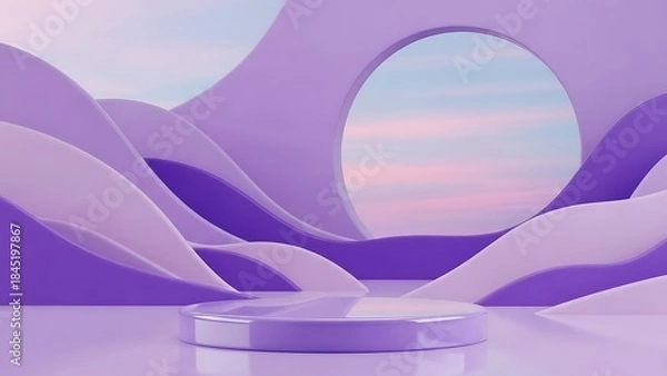 Fototapeta dreamy lavender purple podium