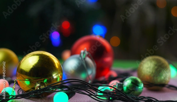 Obraz Various Christmas toys are scattered