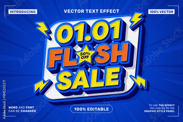 Obraz Flash Sale Editable Vector Text Effect