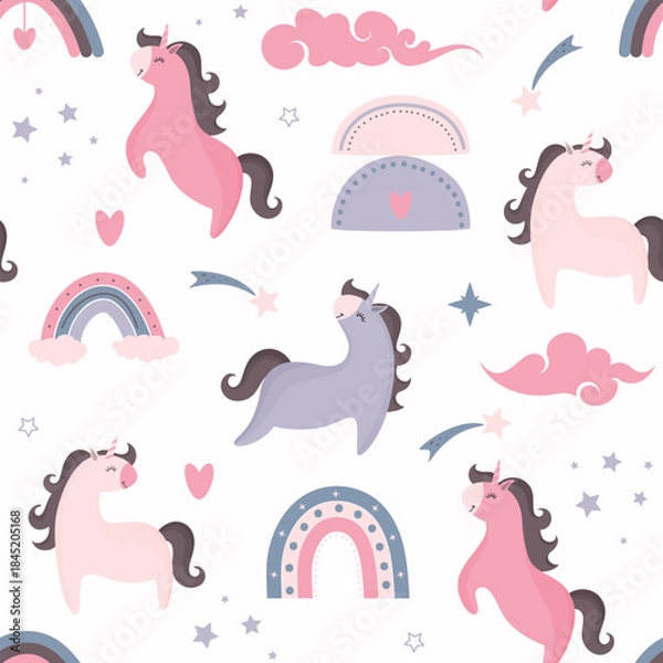 Obraz cute pattern with unicorn