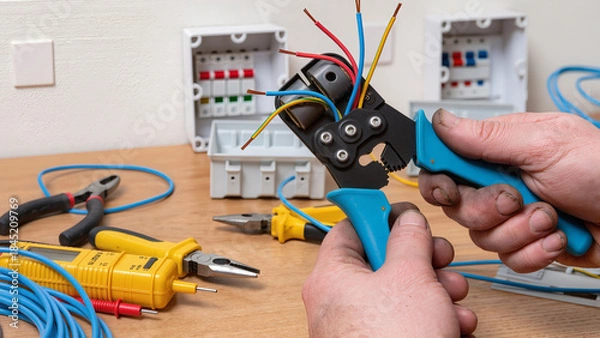Fototapeta electrician at work 