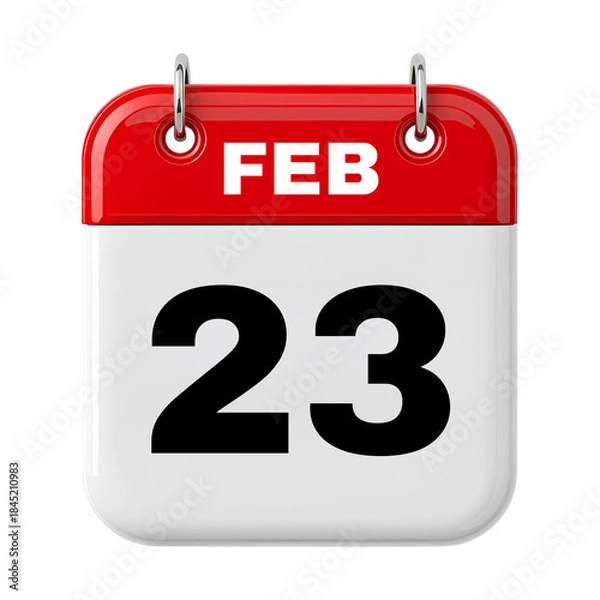 Fototapeta 23 February Date Calendar 3D