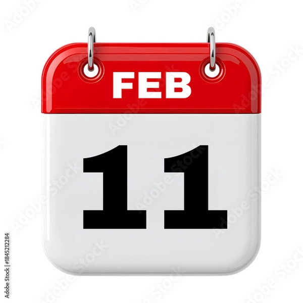 Fototapeta February Date Calendar 3D