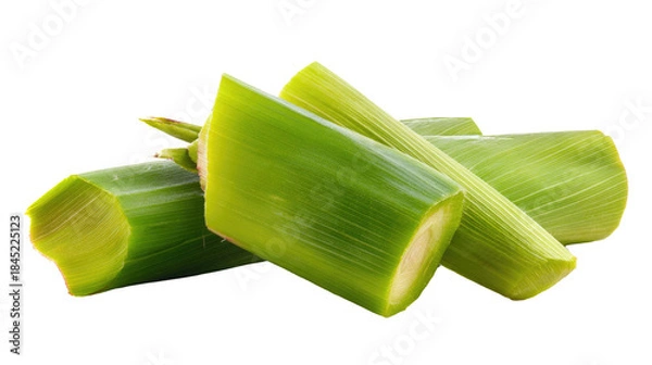 Obraz Fresh Corn Stalks on Isolated Background