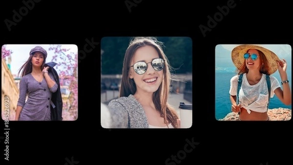 Obraz Smooth 60fps Carousel Rotation Slideshow Modern Panels