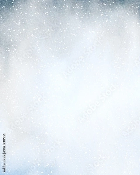 Fototapeta Softly falling snowflakes on a winter landscape background