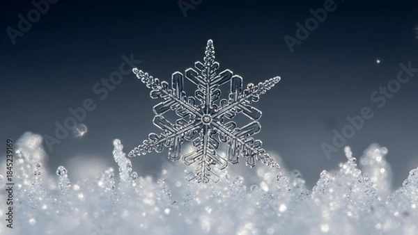 Obraz Snowflake macro close up