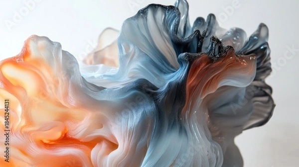 Obraz Abstract Liquid Flowing Colors on White Background