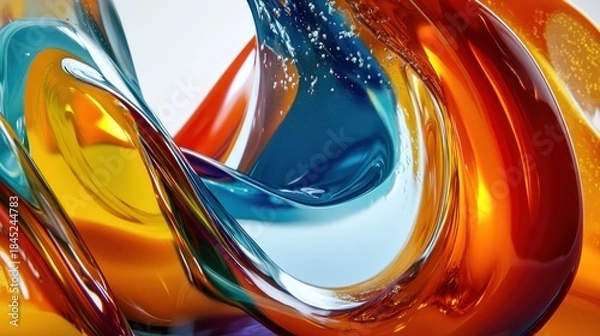 Obraz Abstract liquid forms, swirling colors, studio shot, dynamic texture
