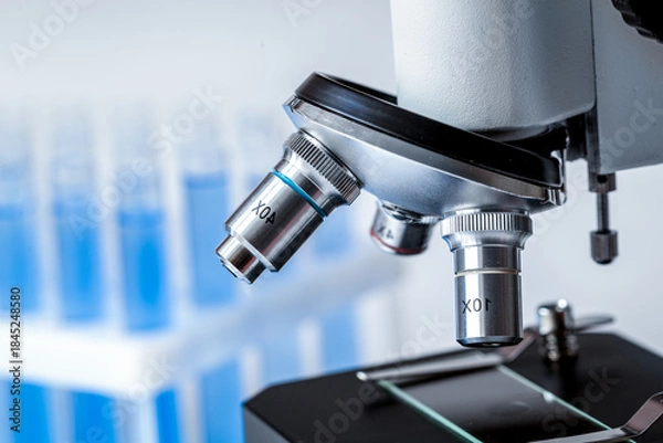 Obraz laboratory work with microscope macro