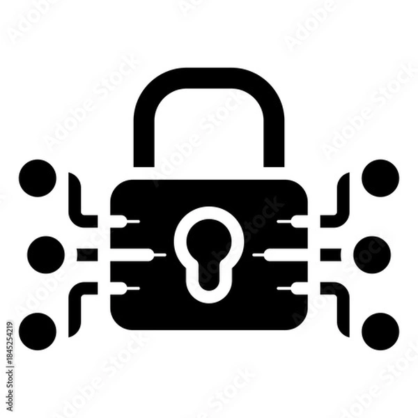 Fototapeta cyber security glyph icon