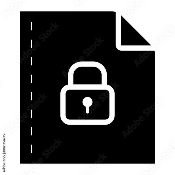 Fototapeta file document protection glyph icon