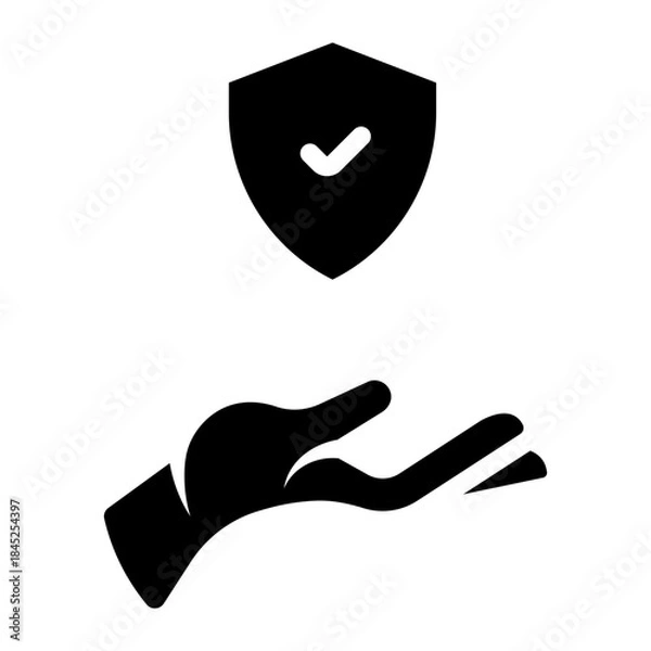 Fototapeta secure shield protection glyph icon