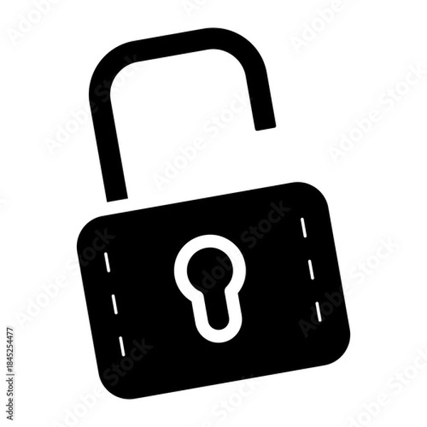 Fototapeta unlock secure padlock glyph icon