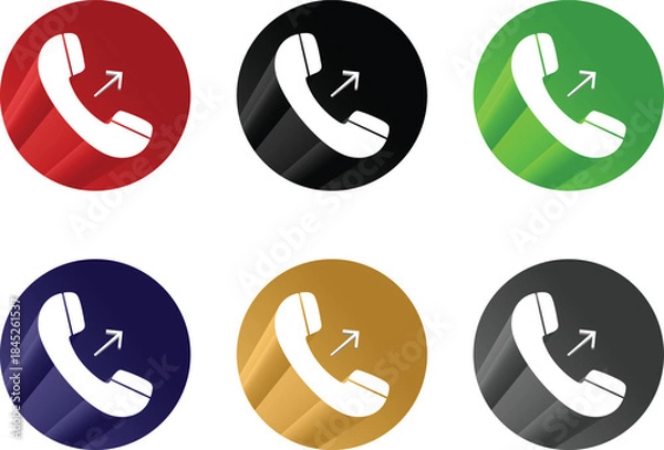 Obraz Rounded multicolor shadow phone icon design style