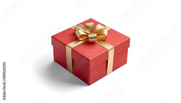 Fototapeta red gift box isolated on white