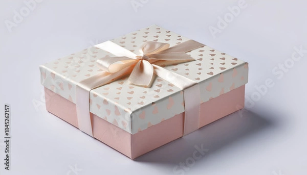 Fototapeta white gift box with ribbon