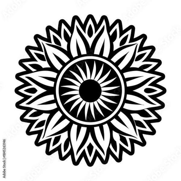 Fototapeta Glyph Style Sunflower Icons 
