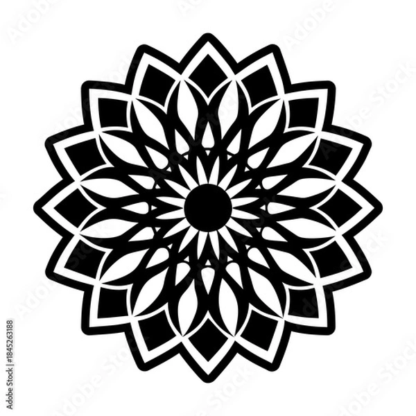 Fototapeta Glyph Style Sunflower Symbols 
