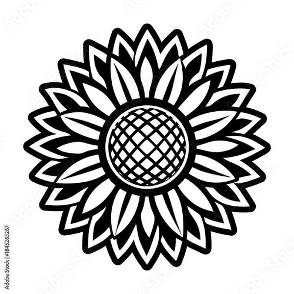 Fototapeta Glyph Style Sunflower Symbols 
