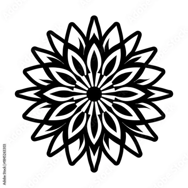 Fototapeta Glyph Style Sunflower Symbols 
