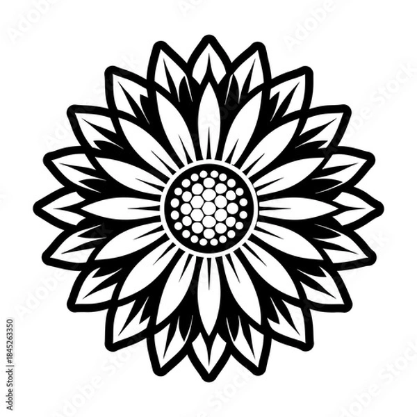 Fototapeta Glyph Style Sunflower Symbols 
