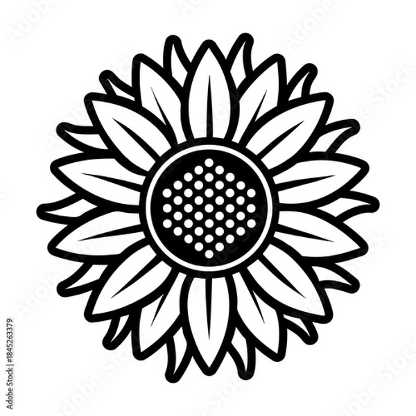 Fototapeta Glyph Style Sunflower Logos 
