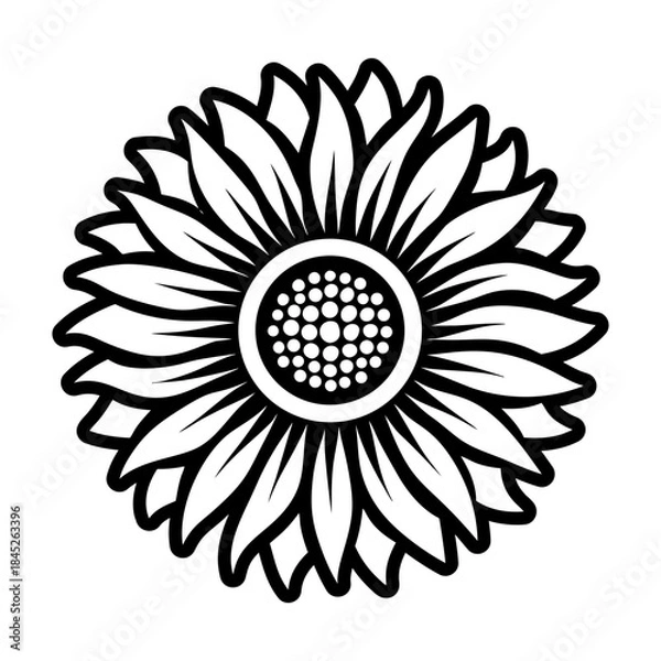 Fototapeta Glyph Style Sunflower Logos 
