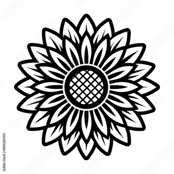 Fototapeta Glyph Style Sunflower Logos 
