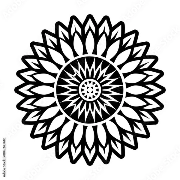 Fototapeta Glyph Style Sunflower Logos 
