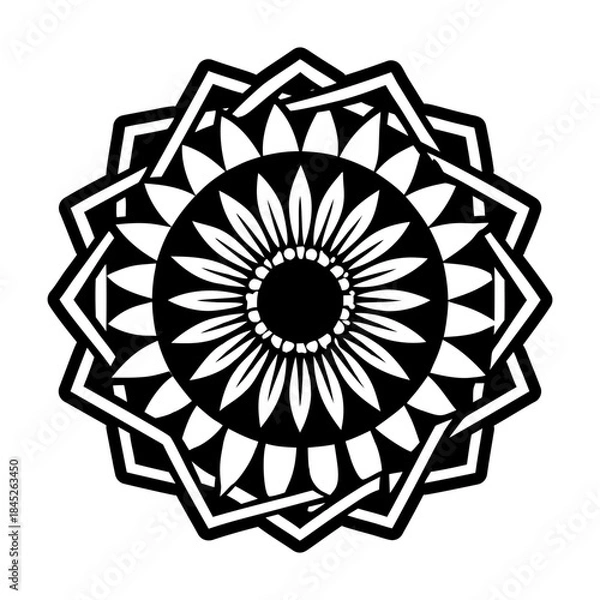 Fototapeta Glyph Style Sunflower Logos 
